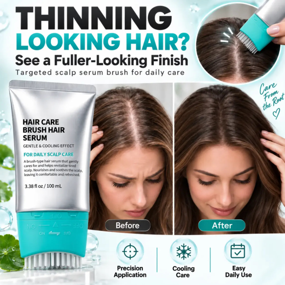 Pawreluna® 💆🌱 Root Boost Hair Growth Serum Brush