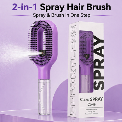 🆙  2-in-1 Spray Hair Brush