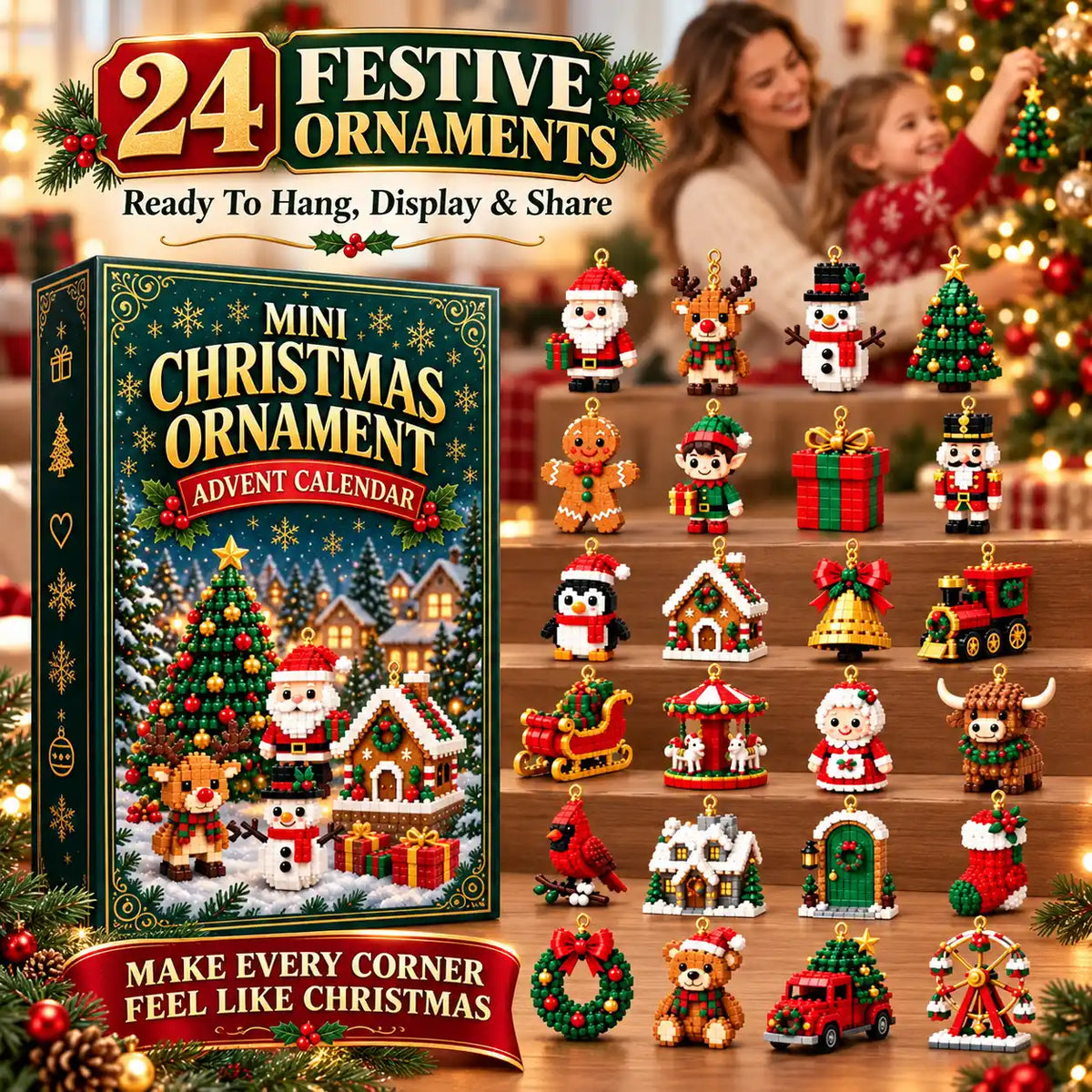 🆙 24 Festive Christmas Ornaments