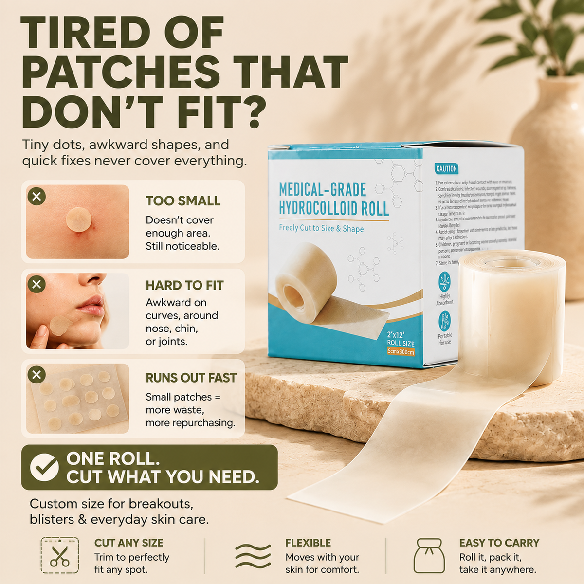 Pawreluna® 🩹 HydroFlex Hydrocolloid Roll