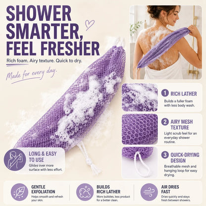 🆙 Full Body Mesh Shower Scrubber