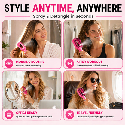 🆙  2-in-1 Spray Hair Brush