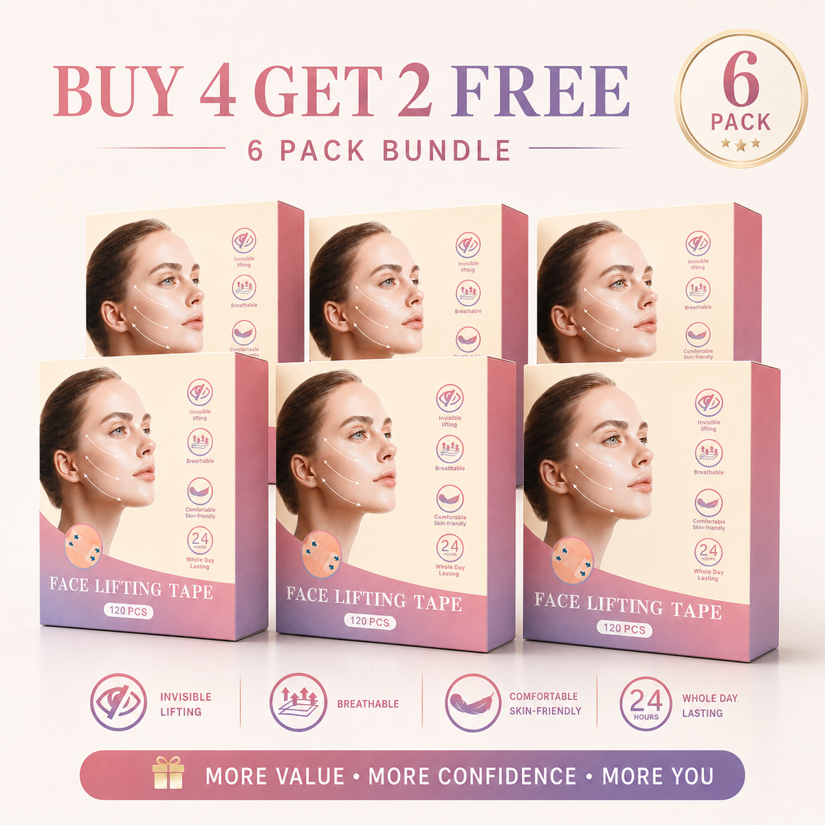 Pawreluna®  🌙 Face Lift Tape for Overnight Jawline & Chin Support
