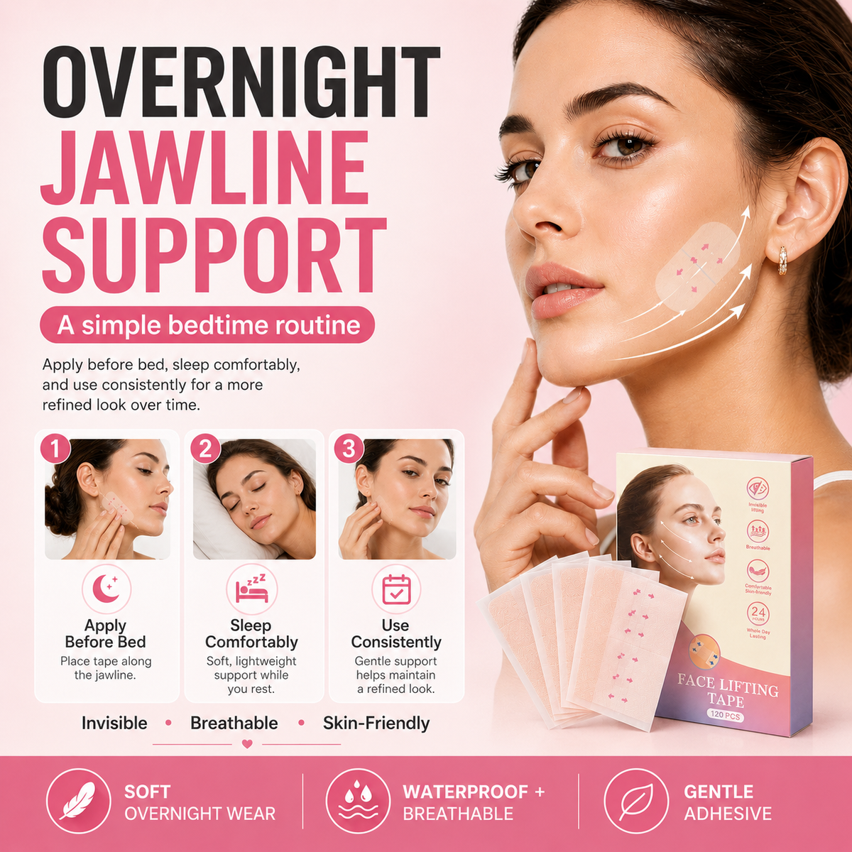 Pawreluna®  🌙 Face Lift Tape for Overnight Jawline & Chin Support