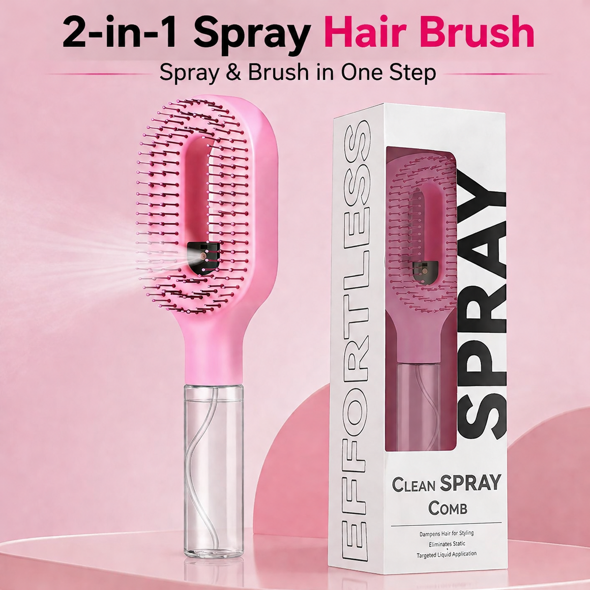 🆙  2-in-1 Spray Hair Brush