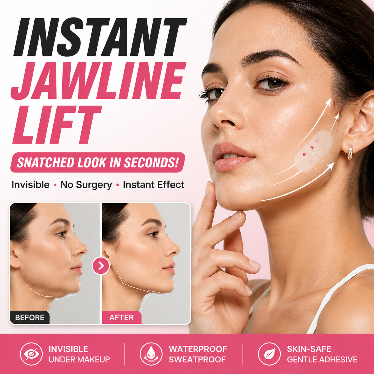 Pawreluna®  🌙 Face Lift Tape for Overnight Jawline & Chin Support