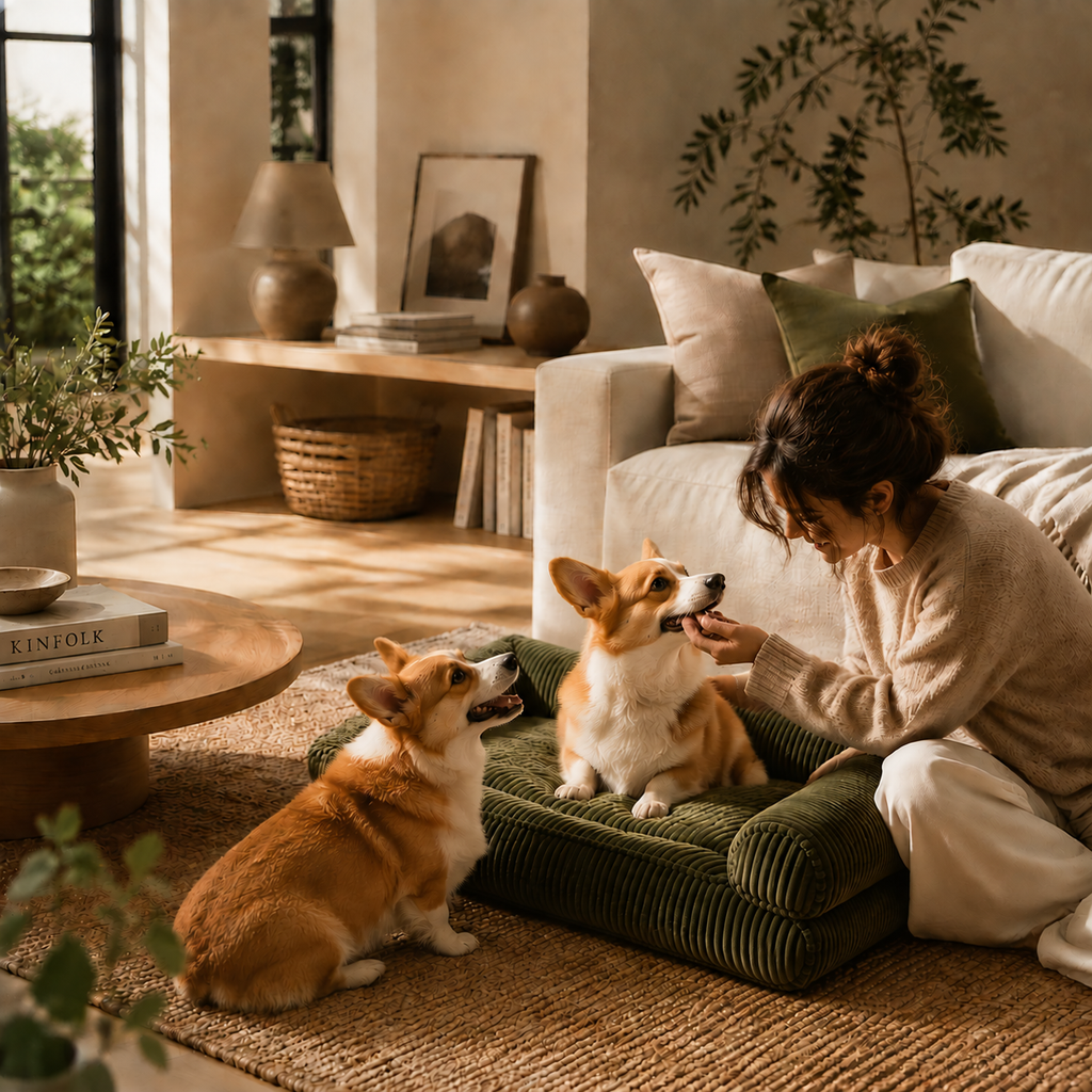 Pawreluna The Evergreen Lounge — Corduroy Pet Sofa