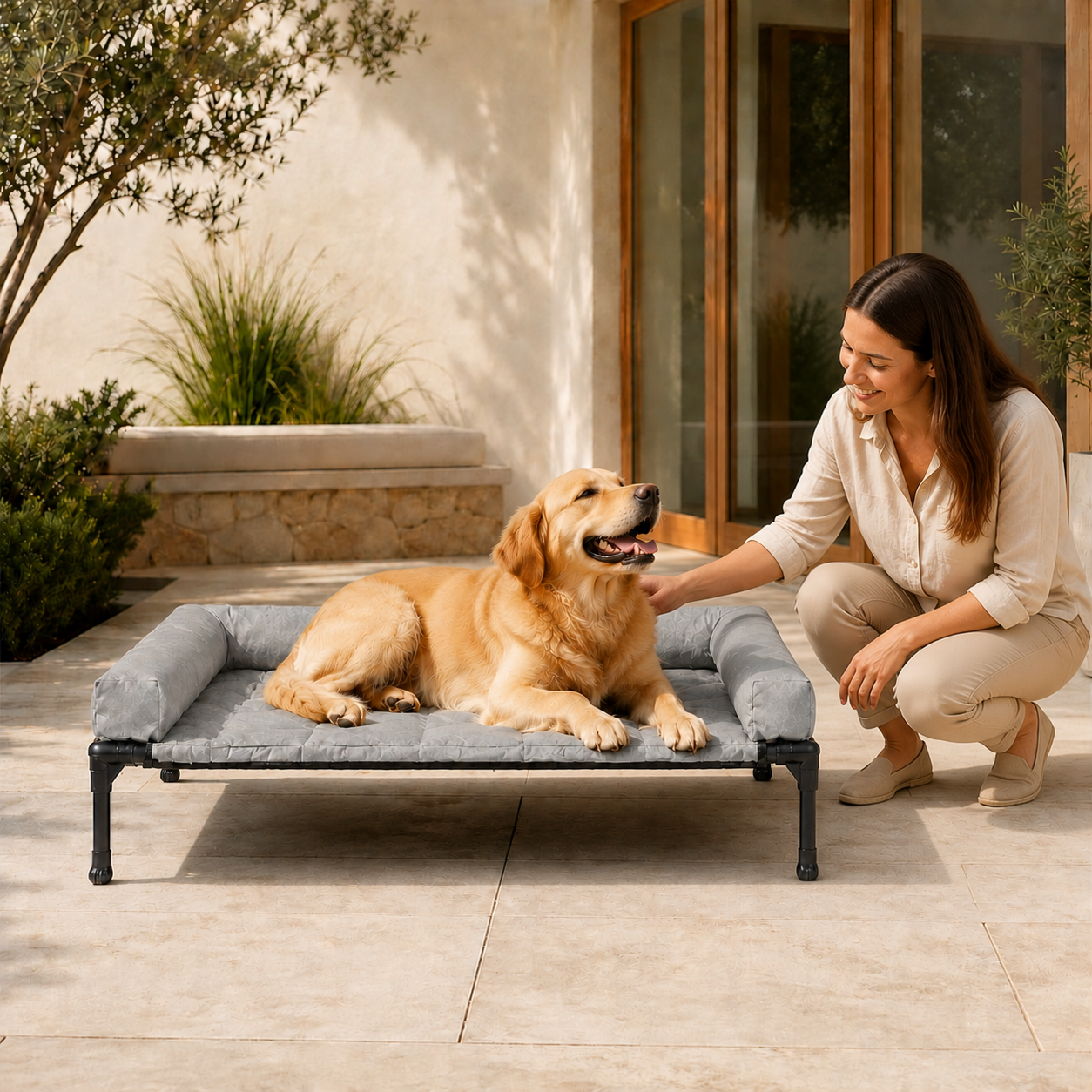 Pawreluna Elevated Outdoor Dog Bed