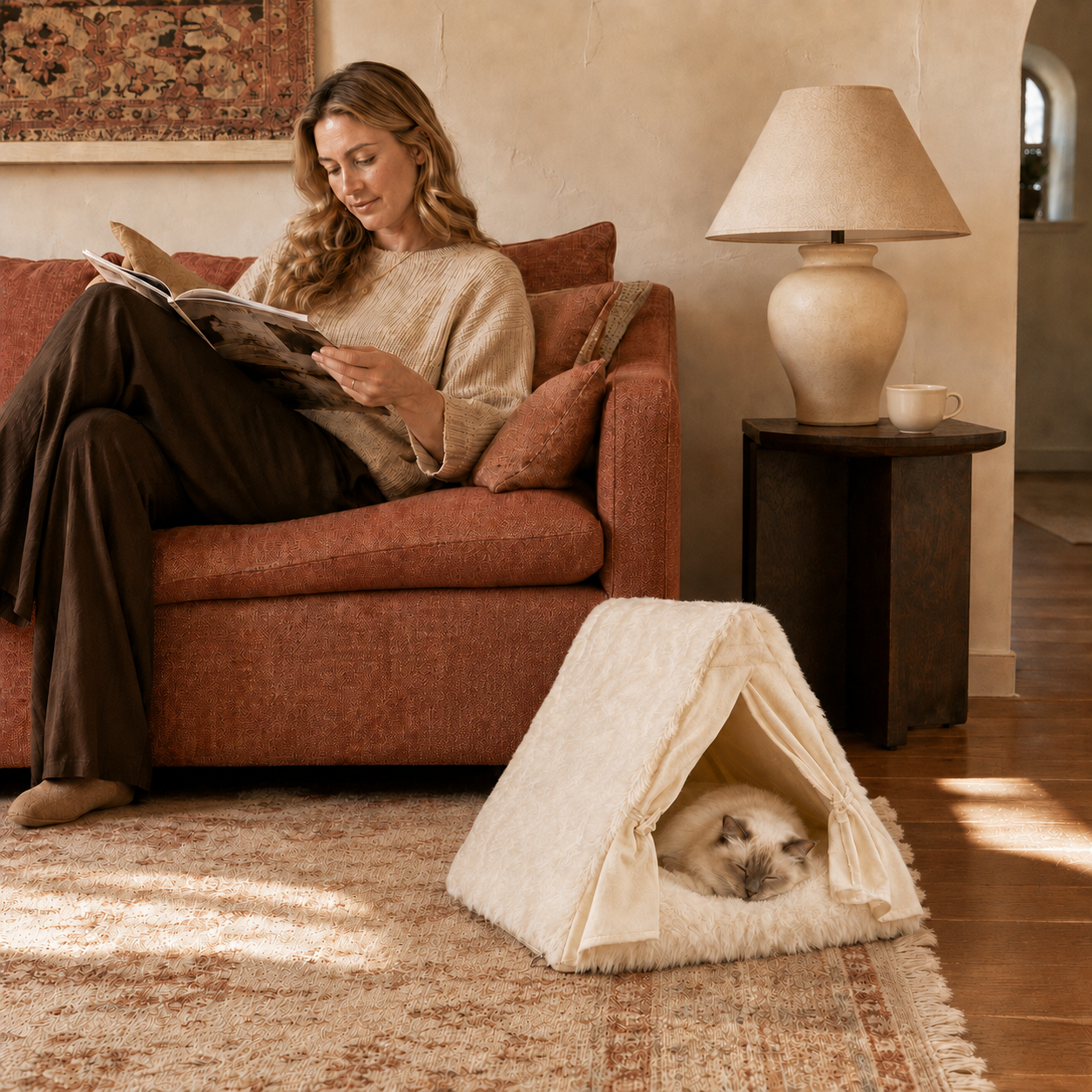 Pawreluna Alcove Plush Cat Bed