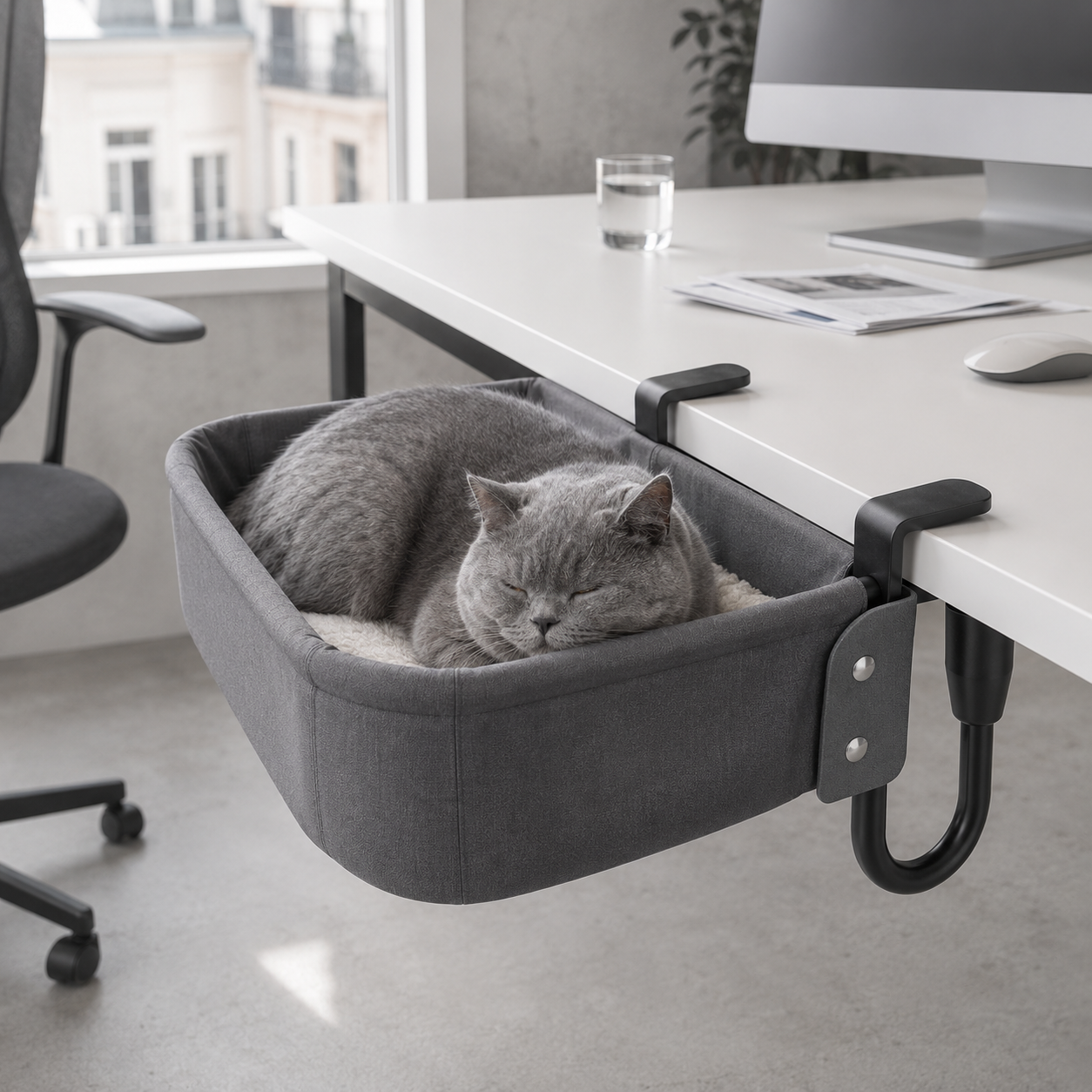 Pawreluna Side-by-Side Desk Cat Bed