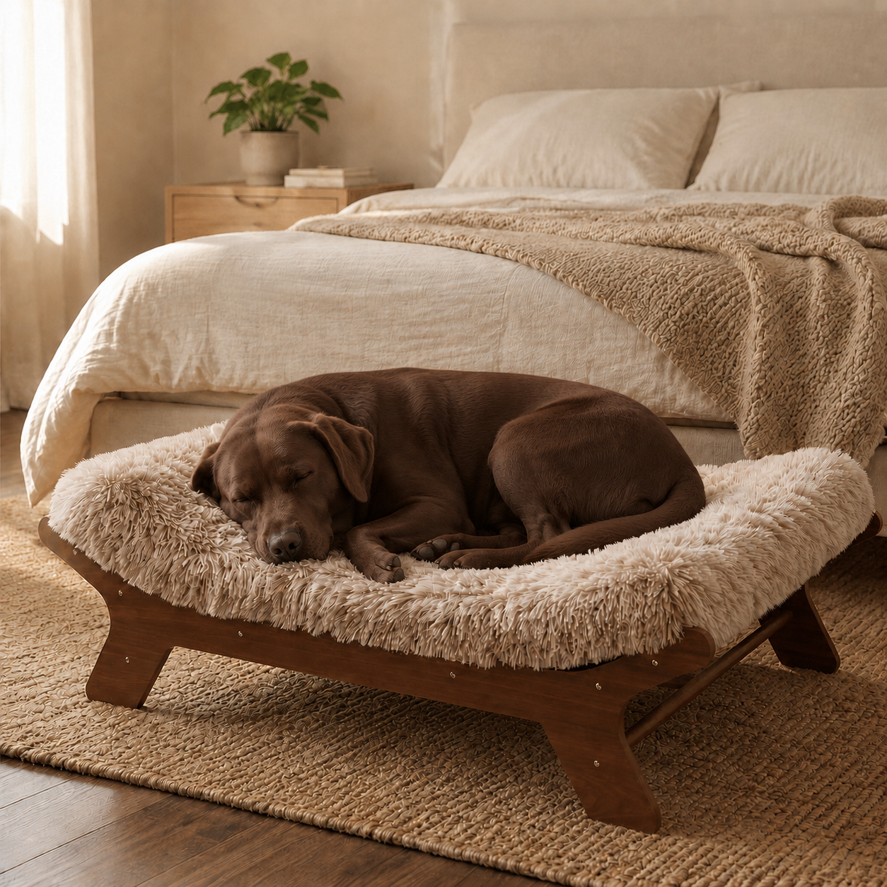 Pawreluna Elevated Wooden Dog Daybed