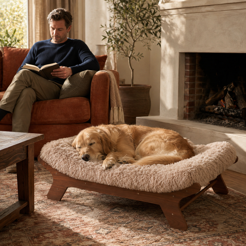 Pawreluna Elevated Wooden Dog Daybed