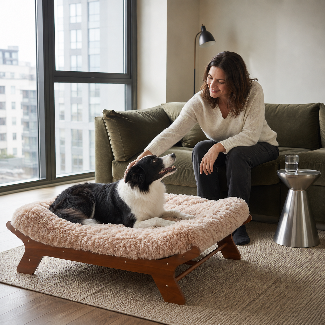 Pawreluna Elevated Wooden Dog Daybed