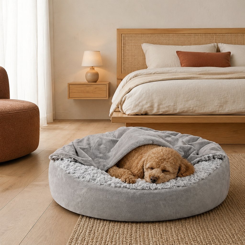 Pawreluna Nuvella Covered Round Dog Bed