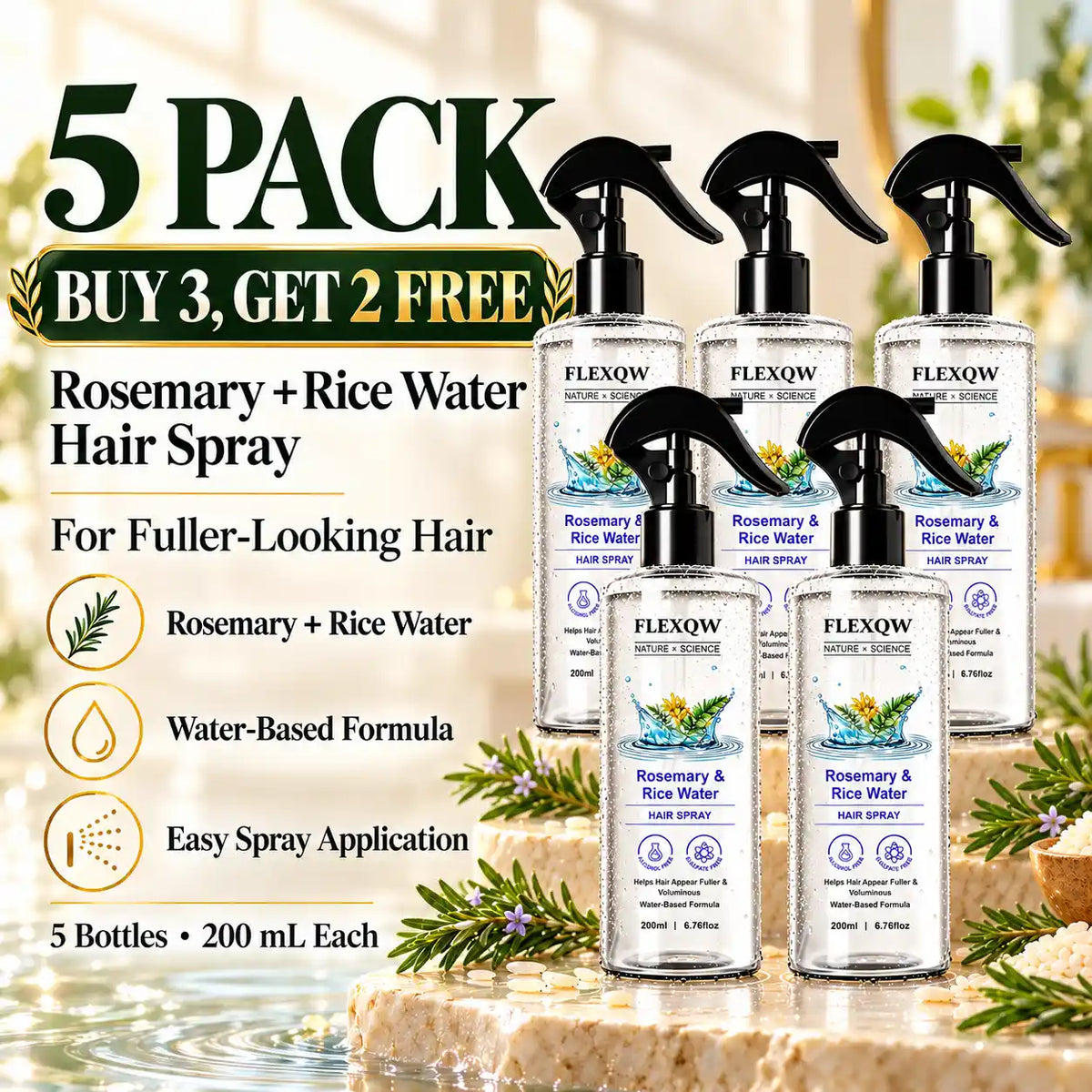 🆙  Rosemary & Rice Water Fuller-Looking Hair Spray
